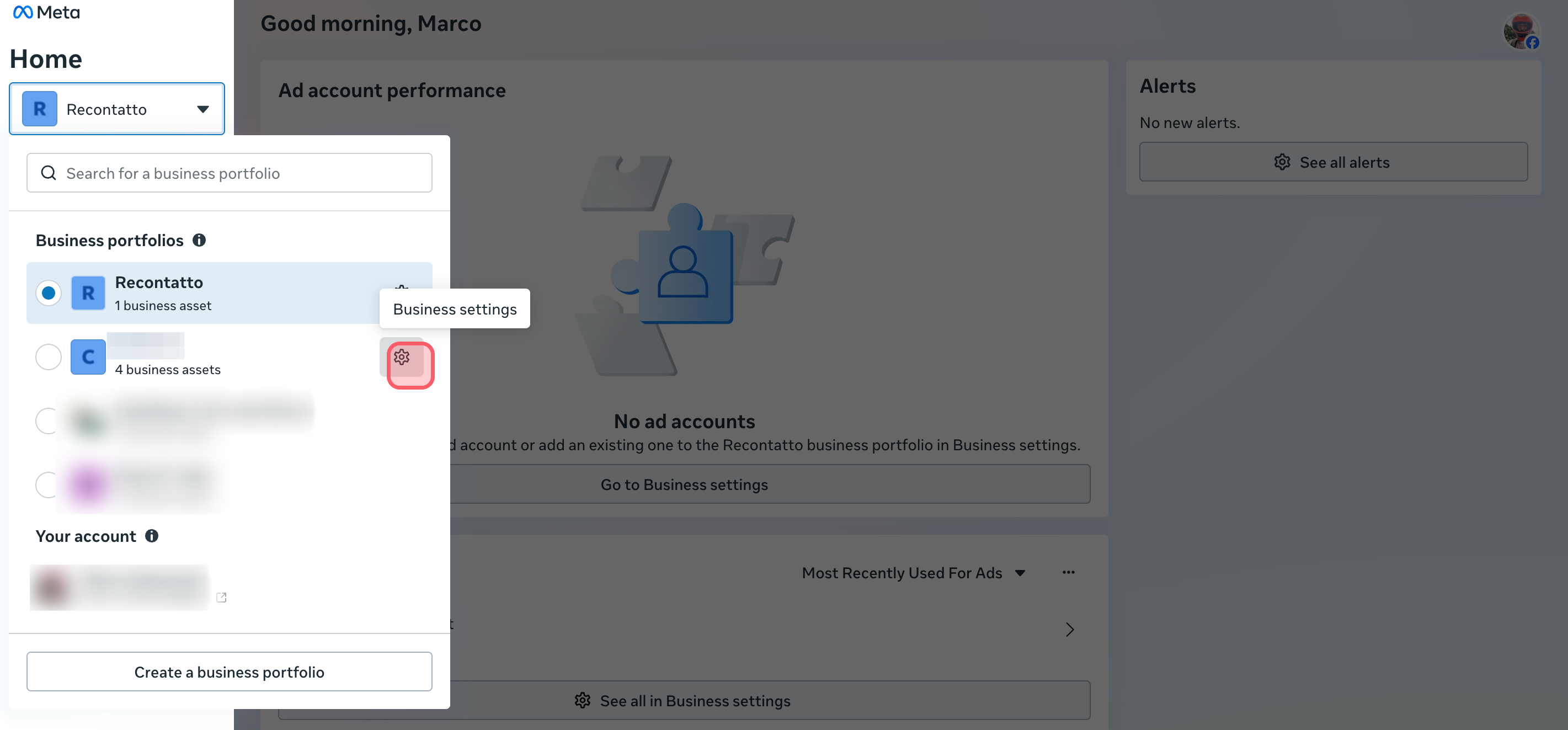 Business Manager: Configuración del negocio