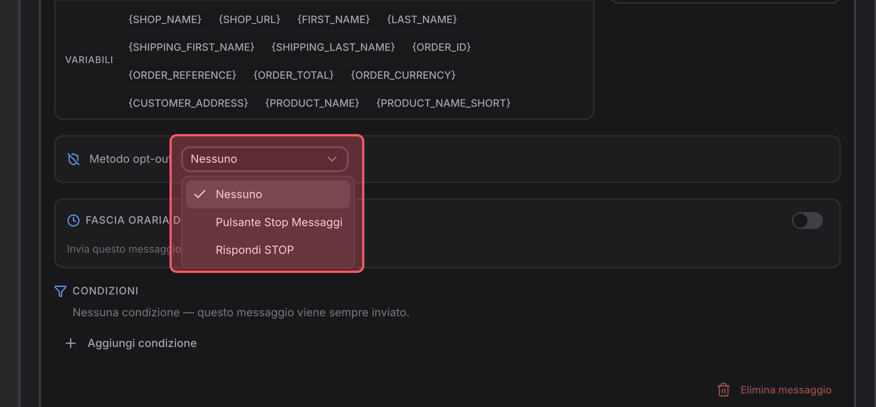 Método de opt-out (baja)