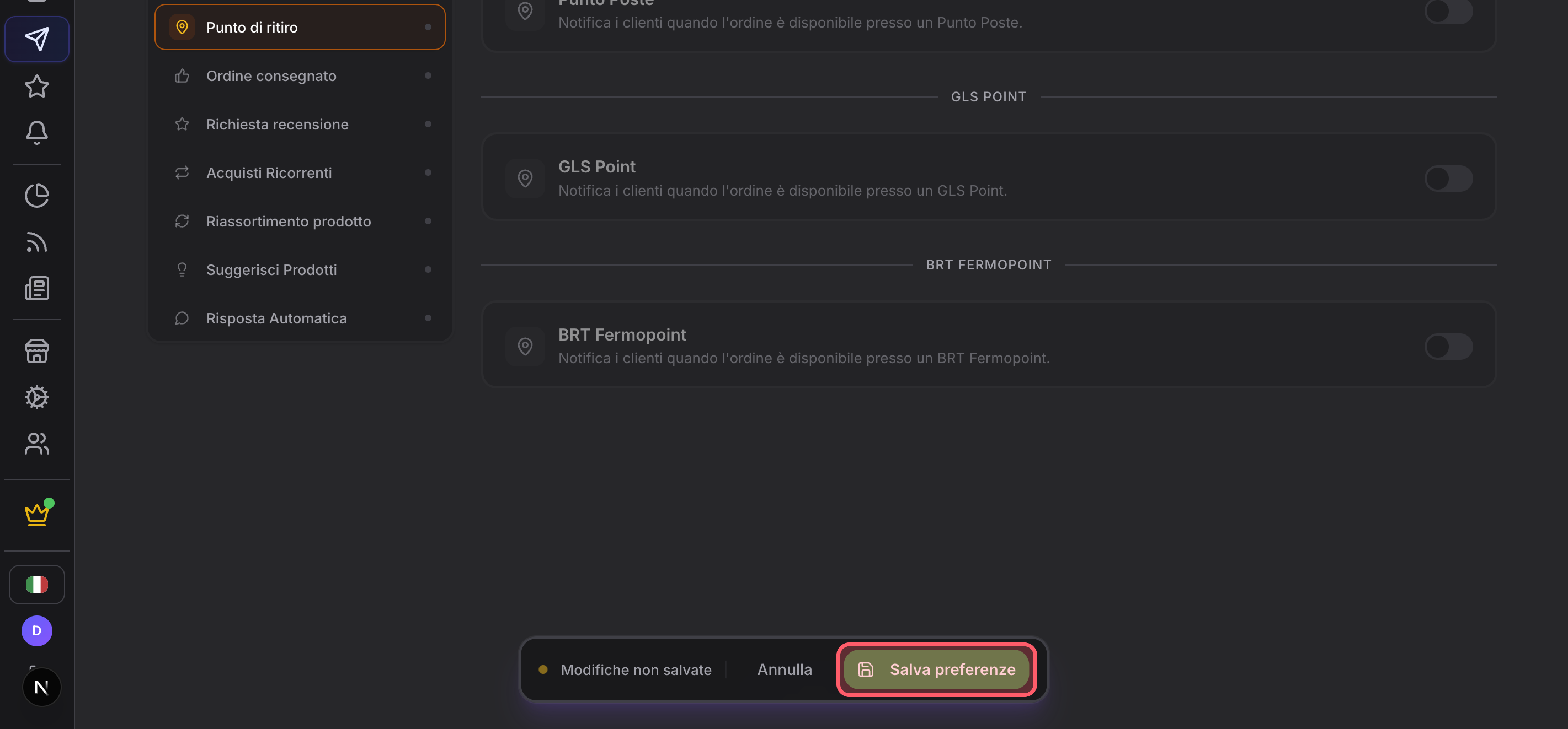 Guarda las preferencias